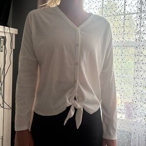 Women's White Button-Up Top